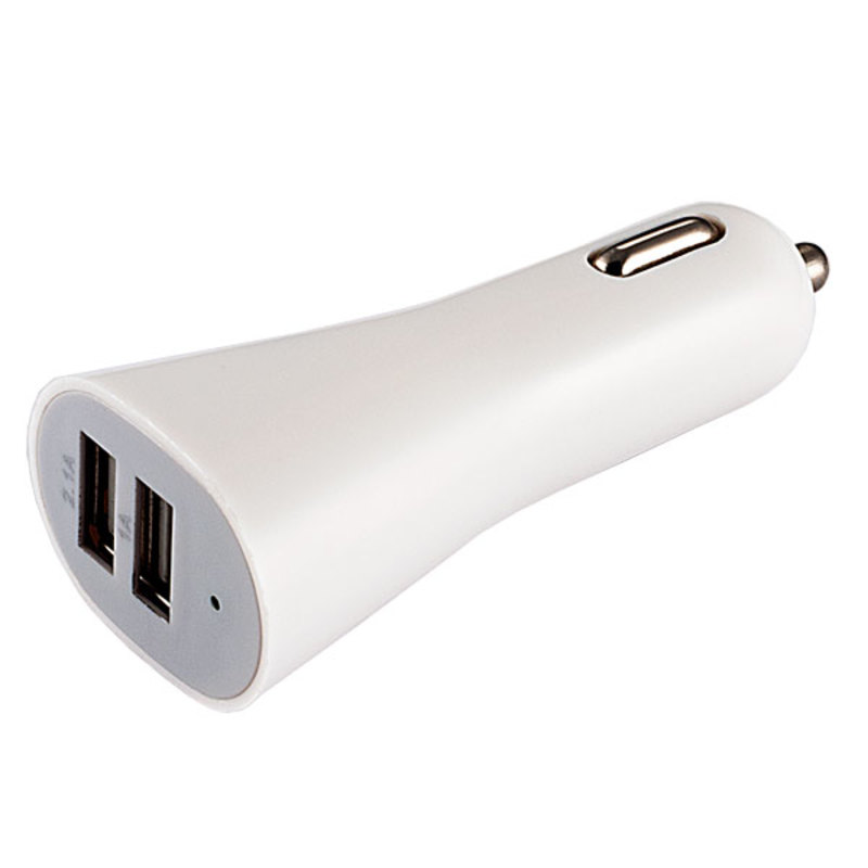 З/У Perfeo I4606 автомобильное с двумя разъемами USB, 3.1А, белый