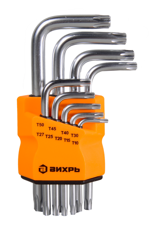 Набор ключей имбусовых Torx , 9 шт, T10-T50 Вихрь