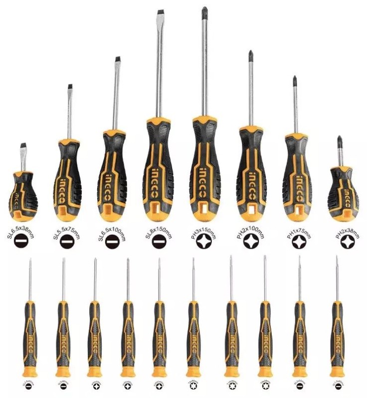 Набор отвeрток 18 шт INGCO HKSD1828 INDUSTRIAL