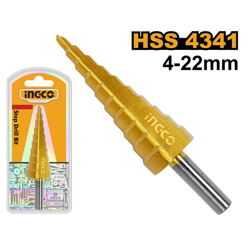 Ступенчатое сверло 4-22 мм INGCO AKSDS42203 INDUSTRIAL