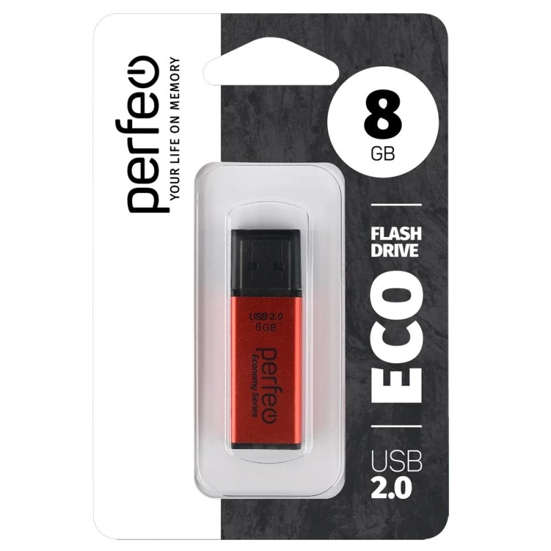 USB 2.0 накопитель Perfeo 8GB E03 Red economy series