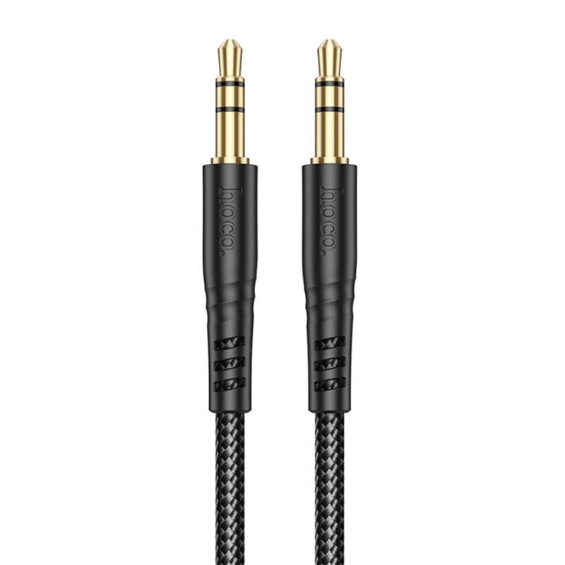 Аудиокабель HOCO UPA24 AUX Jack 3.5 (m) - Jack 3,5 (m), 1 м, черный, позолоченные контакты, нейлон