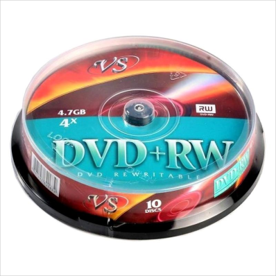 Диски VS DVD+RW 4.7 Gb 4x Cake box/10