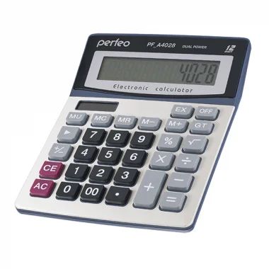 Калькулятор Perfeo PF_A4028, бухгалтерский, 12-разр., GT, серебристый