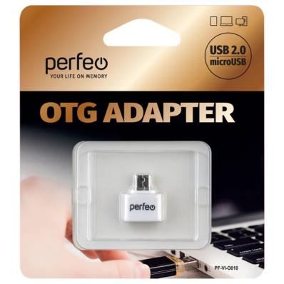 КартРидер Perfeo USB adapter на micro USB c OTG (PF-VI-O010 White) белый