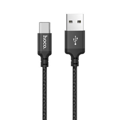 Кабель HOCO X14 USB кабель Type-C, 1m, 2A, Нейлон, Black