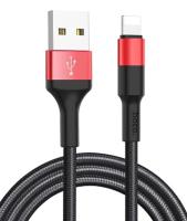 Кабель HOCO X26 USB кабель Type-C, 1m, 2A, Нейлон, Black＆Red