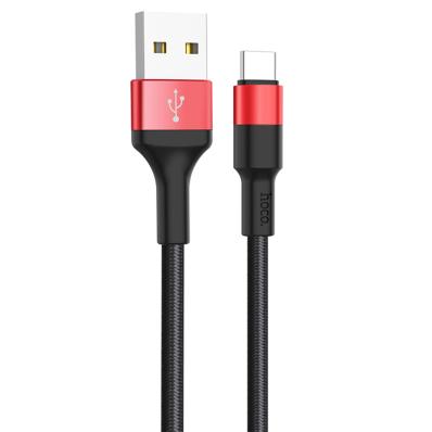 Кабель HOCO X26 USB кабель Type-C, 1m, 2A, Нейлон, Black＆Red