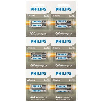 Батарейка Philips LR03 (2x6) BL Entry Alkaline Отрывные