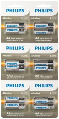 Батарейка Philips LR06 (2x6) BL Entry Alkaline Отрывные