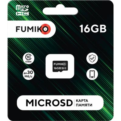 Карта памяти FUMIKO 16GB MicroSDHC class 10 (без адаптера SD)