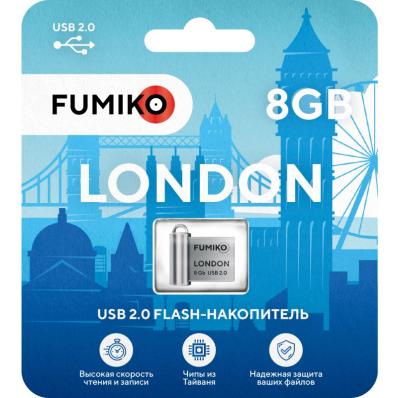 Флешка FUMIKO LONDON 8GB серебристая USB 2.0