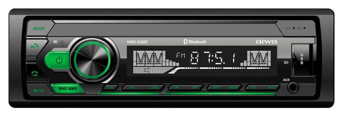 Автопроигрыватель MP3/WMA AIWA HWD-520BT 4х50Вт, ЦАП 16 Bit, 32 полос эквалайзер, SW FREQ, SW PHASE