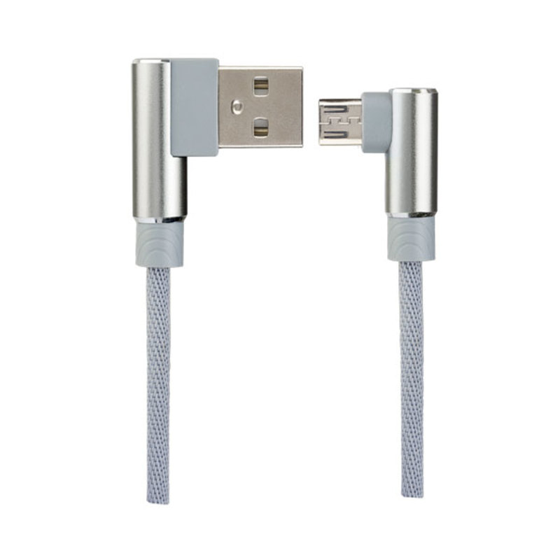 Кабель PERFEO USB2.0 A вилка - Micro USB вилка, угловой, серый, длина 1 м., бокс (U4805)