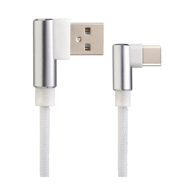 Кабель PERFEO USB2.0 A вилка - USB Type-C вилка,угловой, белый, длина 1 м., бокс (U4905)