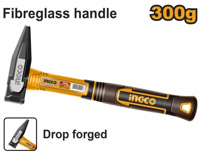 Молоток 300 гр фибергласовая ручка INGCO HMH82300