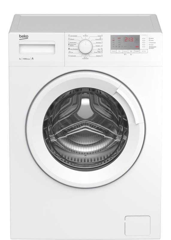 Стиральная машина BEKO WRS5512BWW белый, 5кг 1000об/мин, 15 программ, пар, дозагрузка