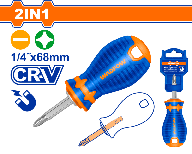 Отвертка двухсторонняя 6.5х68 мм WADFOW WSS45M1