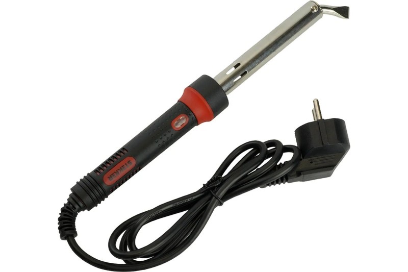 Паяльник Stekker 100W/230V индикатор, нихромовый нагреватель, долговечное жало PLE301-100