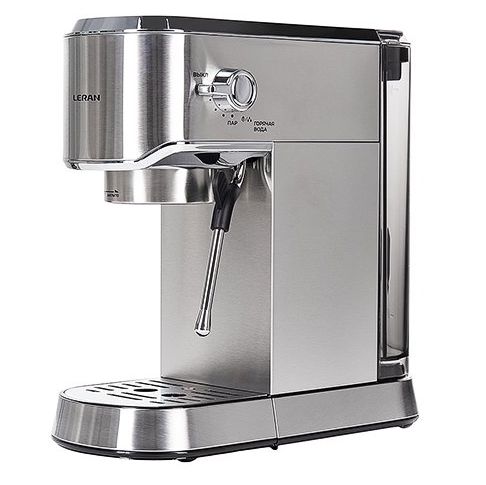 Кофеварка LERAN ECM 730 CRM серебристый, рожковая, 15 бар, 1350Вт
