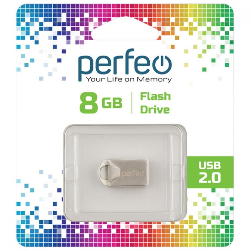 USB 2.0 накопитель Perfeo 8GB M10 Metal Series