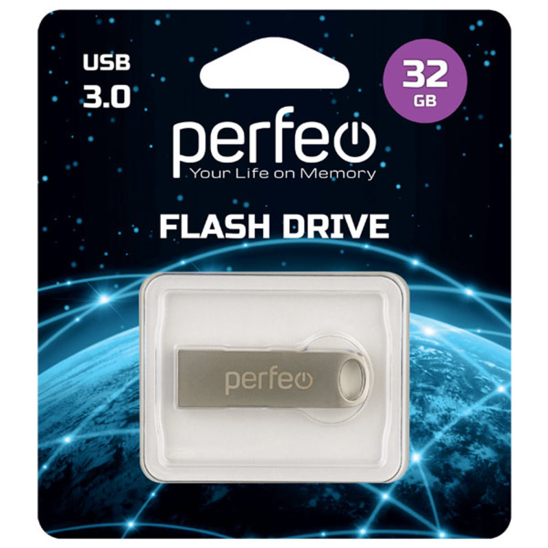 USB 3.0 накопитель Perfeo 32GB M08 Metal Series