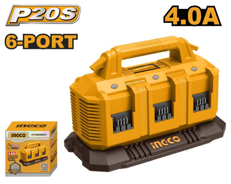 Зарядное устройство INGCO FCLI2064 6-портовое 20 В, 4А  INDUSTRIAL