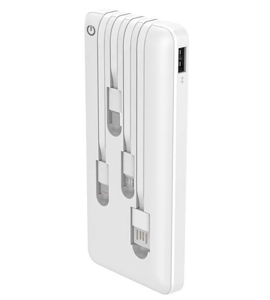 Аккумулятор Perfeo ABSOLUTE 10000mah In Micro usb,USB/Out USB,Micro usb,Type-C,Lightning, 2.1А/White