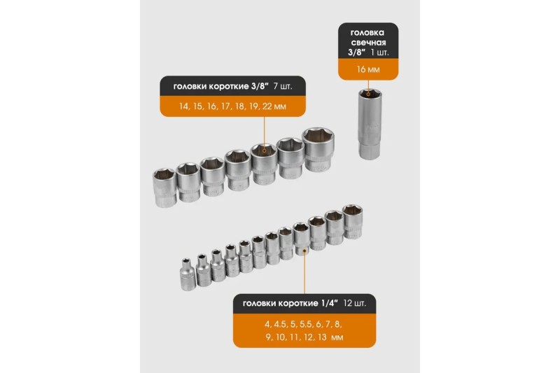 Набор инструментов Forstime FT-4821-5DS-м в кейсе, 82 предмета, 1/4