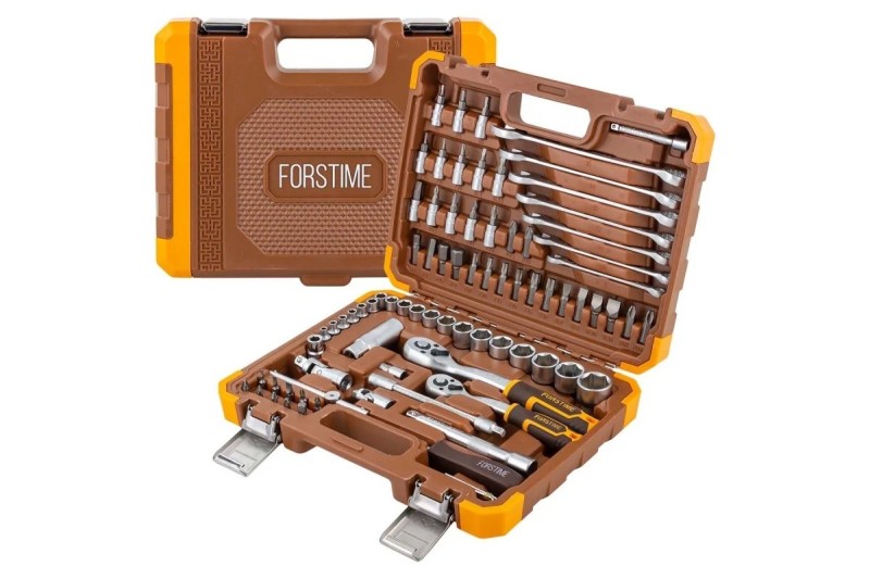 Набор инструментов Forstime FT-4821-5DS-м в кейсе, 82 предмета, 1/4