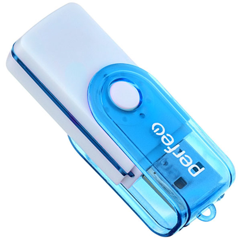 КартРидер Perfeo SD/MMC+Micro SD+MS+M2, (PF-VI-R020 Blue) синий