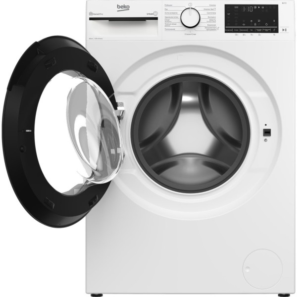 Стиральная машина BEKO B3WFR56H2WWB белый, 6.5кг 1200об/мин, пар, 15 программ, инвентор, дозагрузка