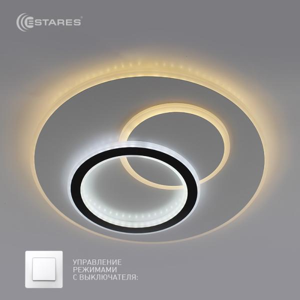 Управляемый светодиодный светильник UNIVERSE 70W S-ON/OFF-460x460x50-WHITE/WHITE-220-IP20 УУО0000417