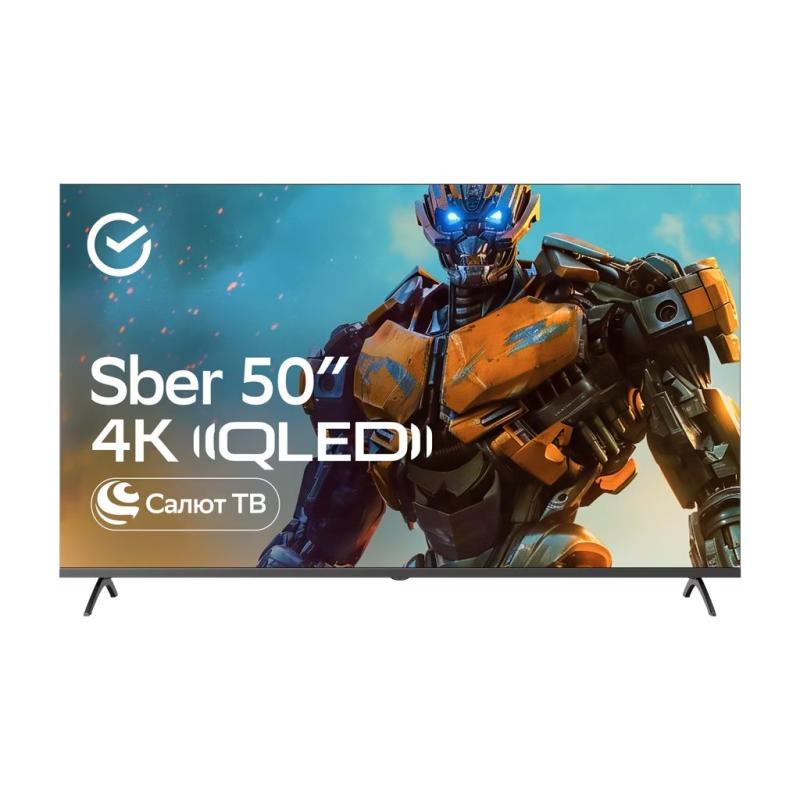 Телевизор 50″ Sber SDX-50UQ5235 титан, 4K, DLED+QLED, 350кд/м², 5000:1, DVB-T/T2/C/S/S2