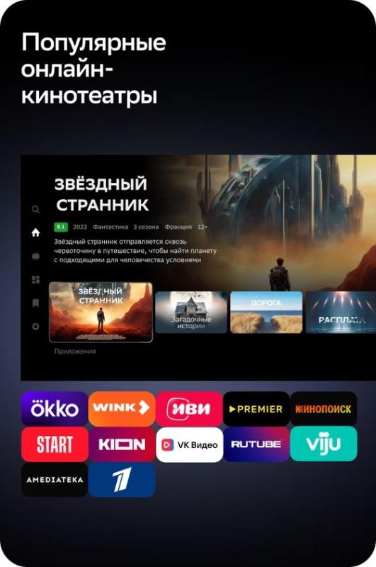 Телевизор 50″ Sber SDX-50UQ5235 титан, 4K, DLED+QLED, 350кд/м², 5000:1, DVB-T/T2/C/S/S2