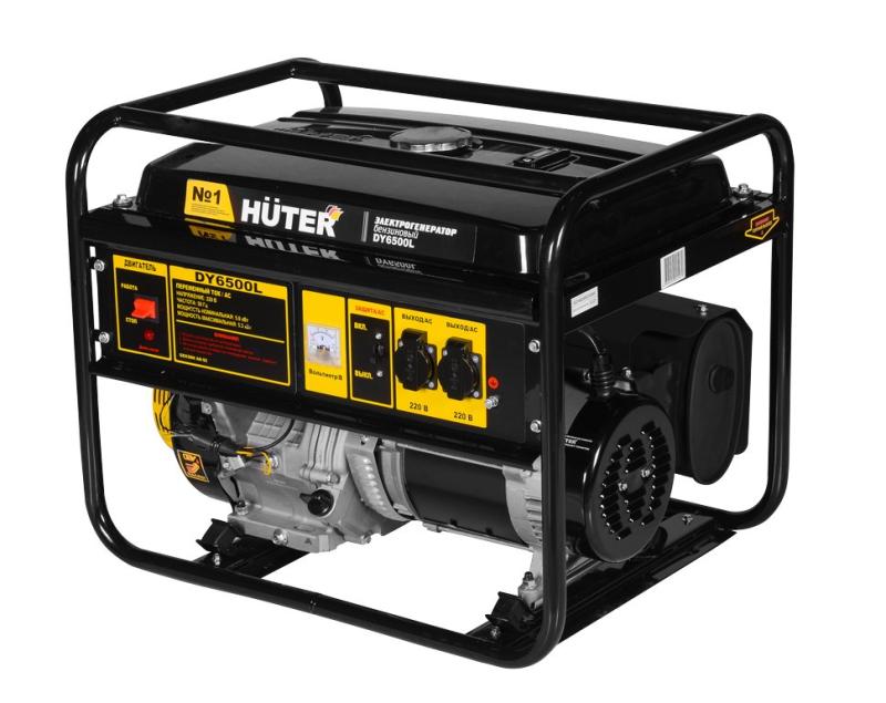 Электрогенератор Huter DY6500L (бензин АИ-92, 5кВт, 220В, бак 22л, 72кг)