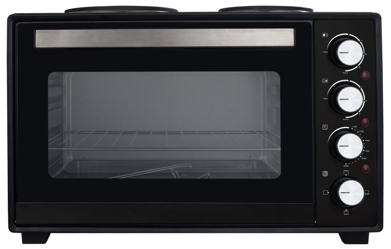 Духовка (мини-печь) WILLMARK WHO-451BL черный, 2 конфорки чугун, 1700Вт, 40л