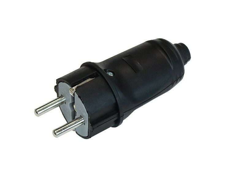 Вилка прямая 1-2.SALE каучук 2P+PE 1х16А 220-240V IP44 черн.(Турция) E1M