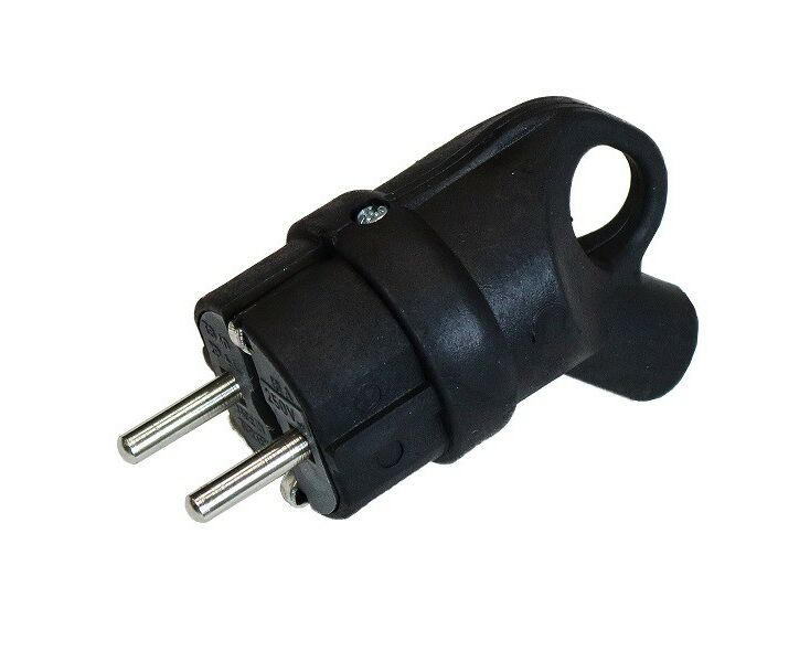 Вилка угловая с кольцом 1-2.SALE каучук 2P+PE 1х16А 220-24V IP44 черн. (Турция) E1M