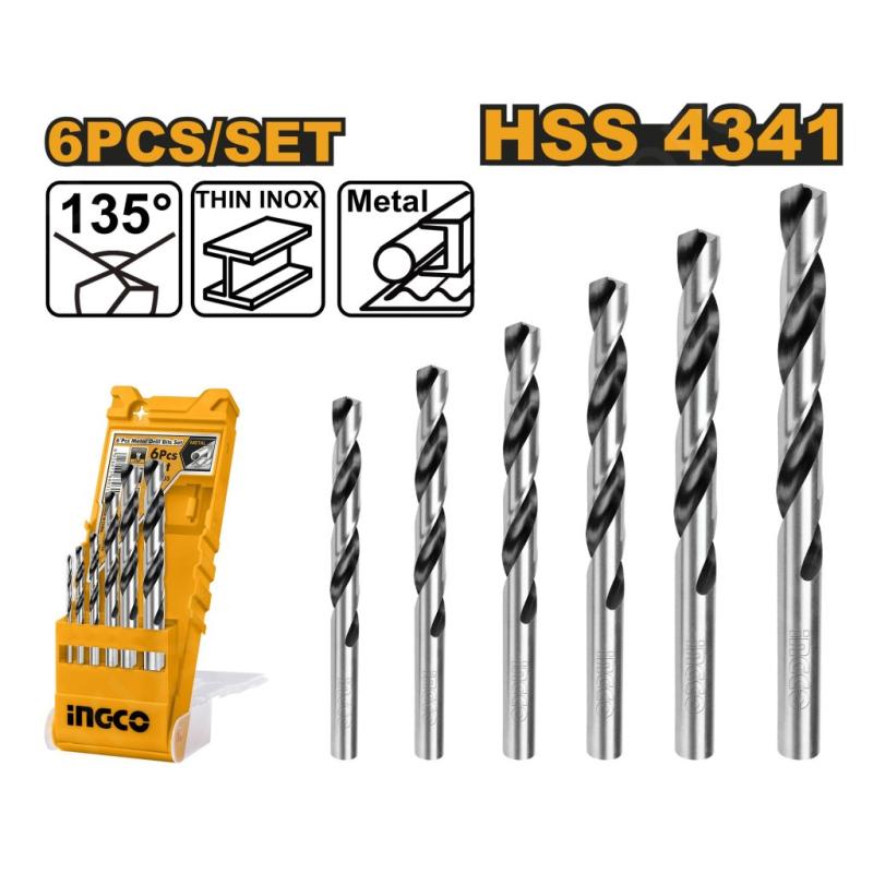 Набор сверел по металлу 6 шт. (2.3.4.5.6.8) INGCO AKD1055