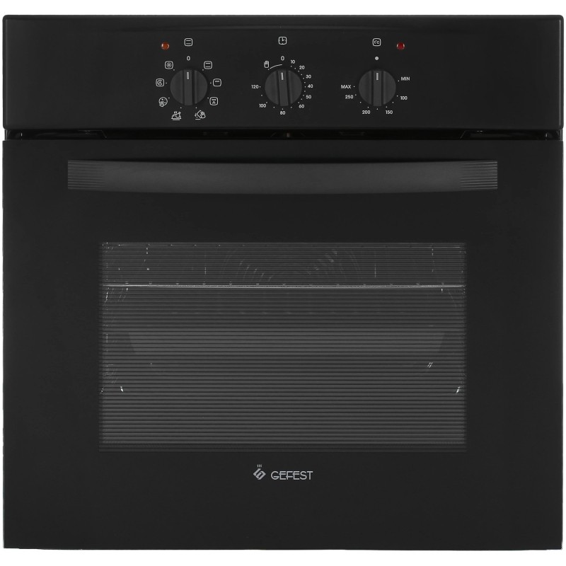 Духовой шкаф Gefest ЭДВ-ДА-602-01-A черный, 55л, 50-270°C, 8 режимов, гриль 1200Вт, 3260Вт