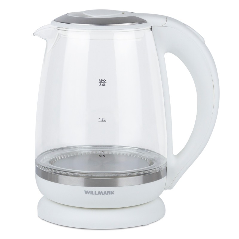 Чайник WILLMARK WEK-2005G белый, 2л, 2200Вт, LED-подсветка