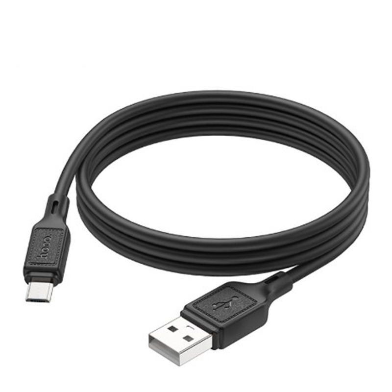 Кабель HOCO X90 USB Micro/ 1m/ 2,4A/ Силикон/ Black