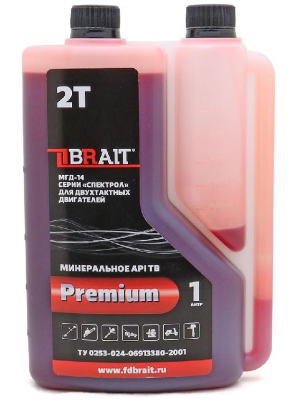 Присадка 2-х тактная BRAIT PREMIUM минерал. API TB 1л дозатор