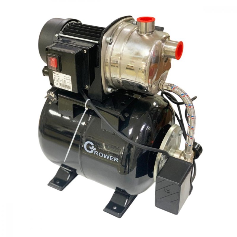 Насос-автомат GROWER PS-800.3200A  800Вт, 3200л.ч, насос нерж. сталь, бак 20л подъем 40м