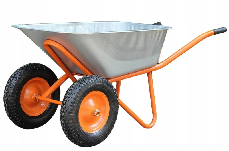 Тачка строительная OLYMP TECH TS120/2-PLUS 2-кол.V-120л, 300кг/колесо ПОЛИУРЕТАН 4.00-8