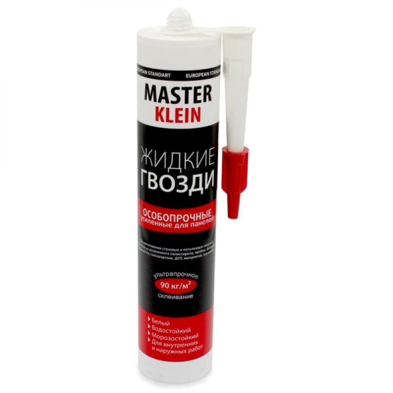Жидкие гвозди Master Klein особопрочные для панелей из ДСП белые 310мл/440гр.