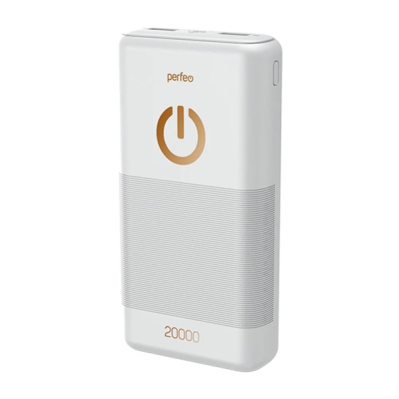 Аккумулятор Perfeo SPLASH Powerbank 20000 mah + Micro usb /In Micro usb /Out USB 1 А, 2.1A/ White