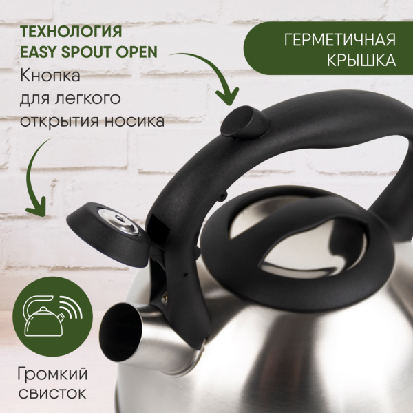 Чайник WILLMARK WTK-3229SS матовый, 2.5л