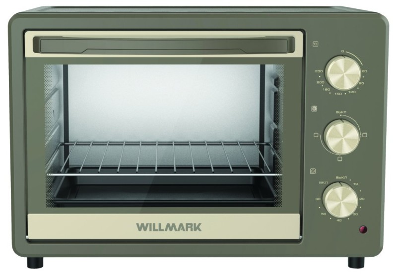 Духовка (мини-печь) WILLMARK WO-301GB бежевый/серый, 30л, 1600Вт, до 230°C